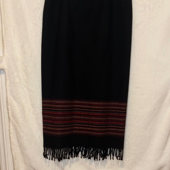 Worthington Black and Red Midi Skirt with Fringe - Picture 5 of 8